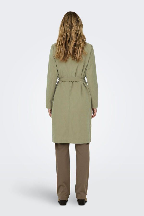 JDY Gabardina con botones verde