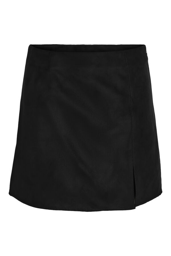 Noisy May Falda mini con abertura suede negro