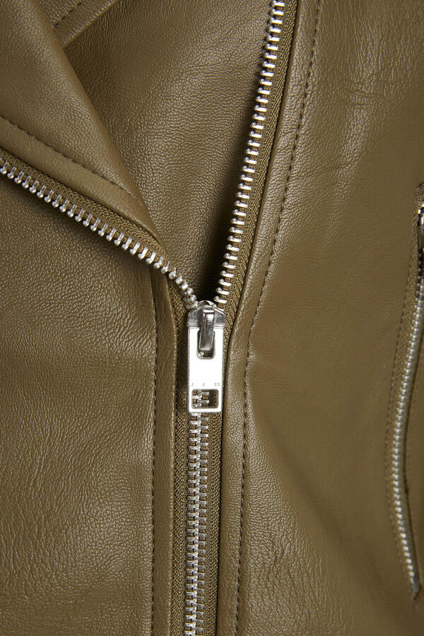 Jack & Jones Casaco estilo biker de efeito pele verde