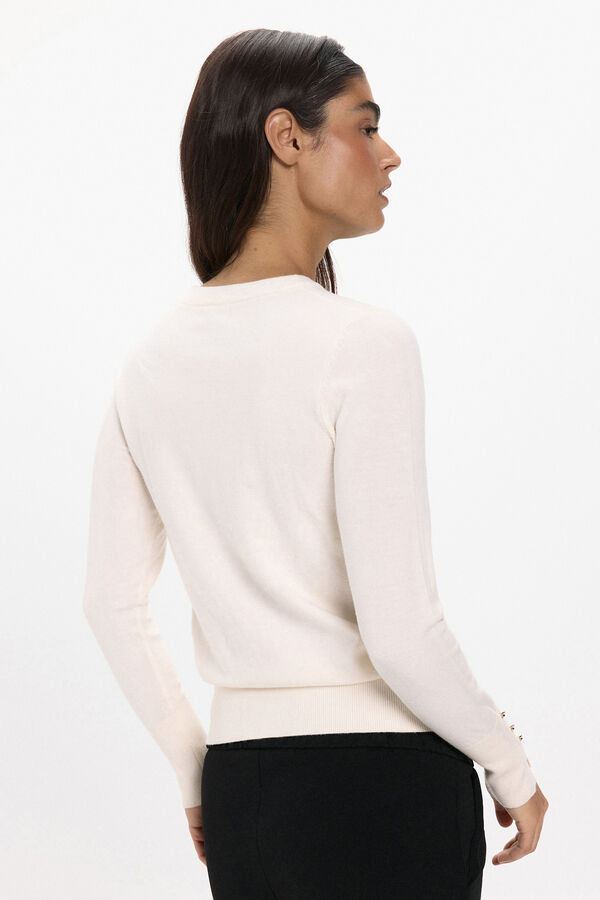 JDY Jersey cuello redondo blanco