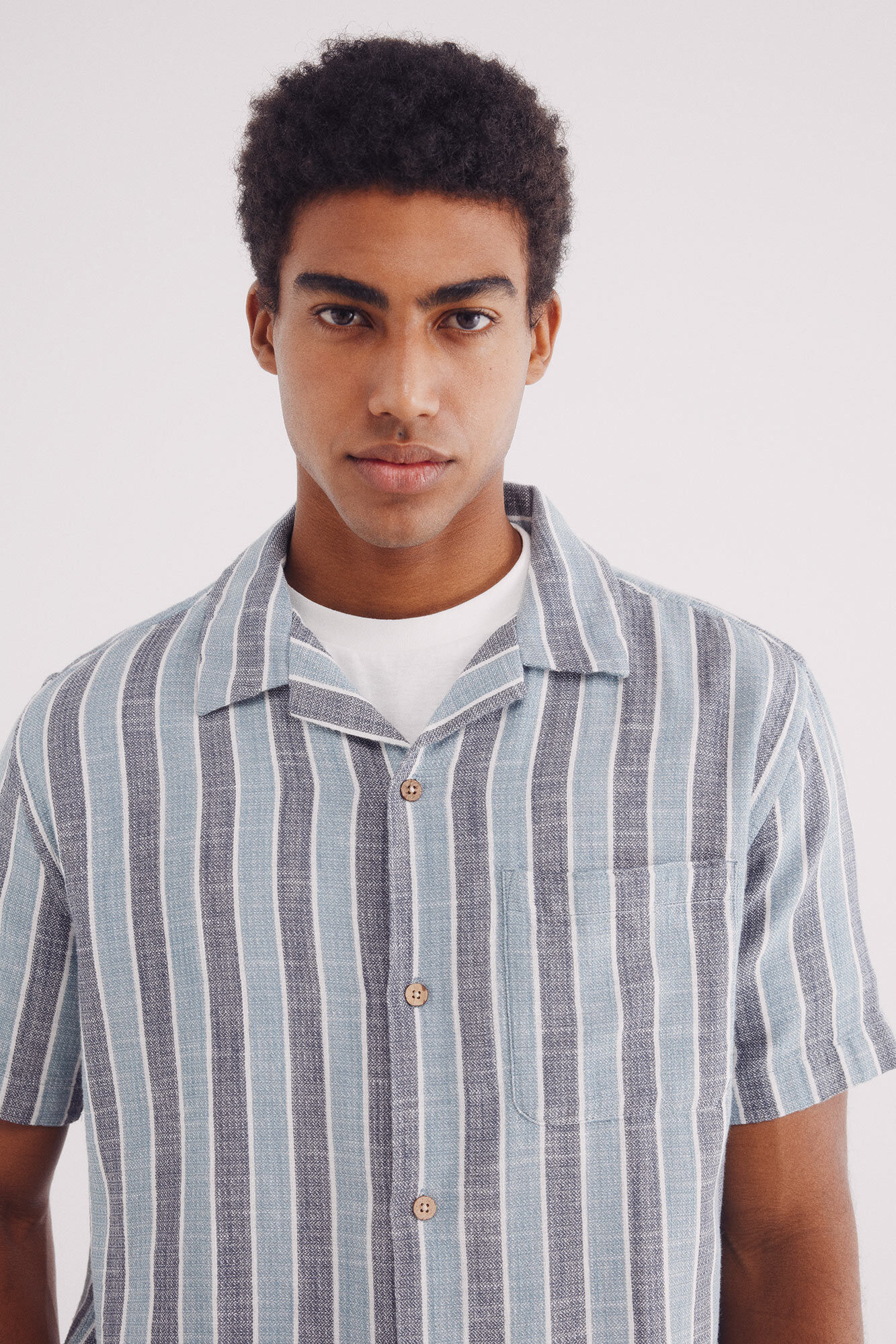 Springfield Camisa manga corta bowling rayas r&uacute;stica