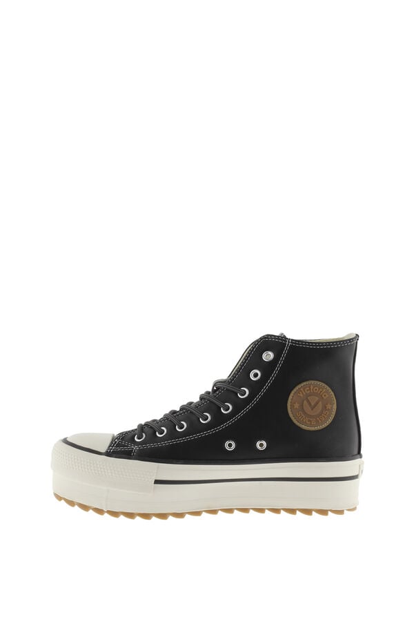 Victoria Zapatillas abotinadas de efecto piel negro