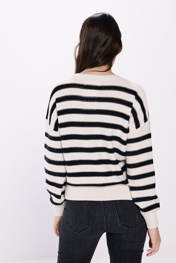 Springfield Jersey rayas cristales blanco