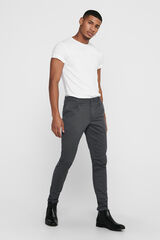 Only & Sons Cal&ccedil;as compridas cal&ccedil;as chino masculinas cinzento