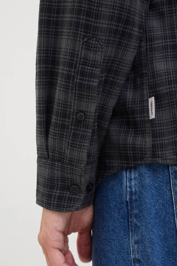 JJ REBEL Camisa regular fit cuadros negro