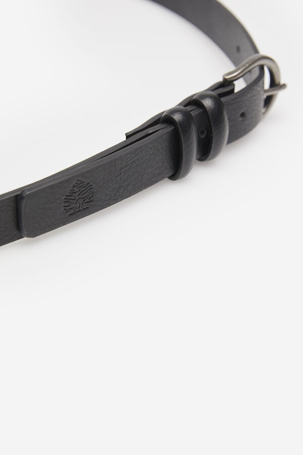 Springfield Cinturón piel logo grabado negro