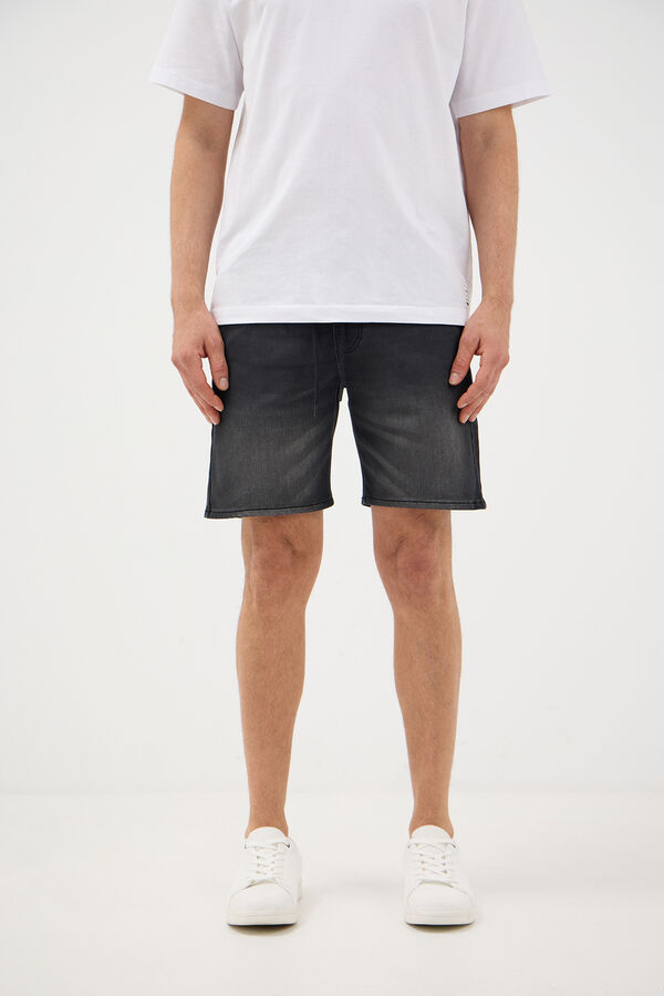 Jack & Jones Bermuda jogger vaquera negro