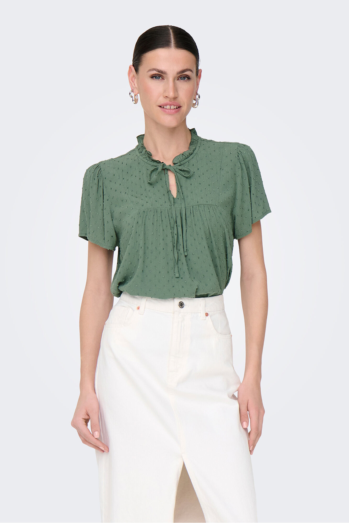 JDY Blusa manga corta plumeti
