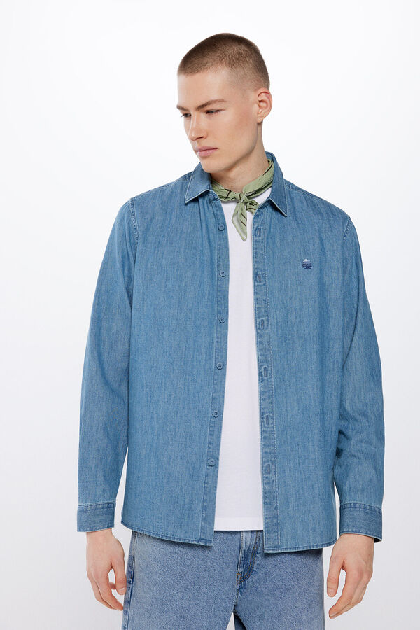 Springfield Camisa de ganga azul