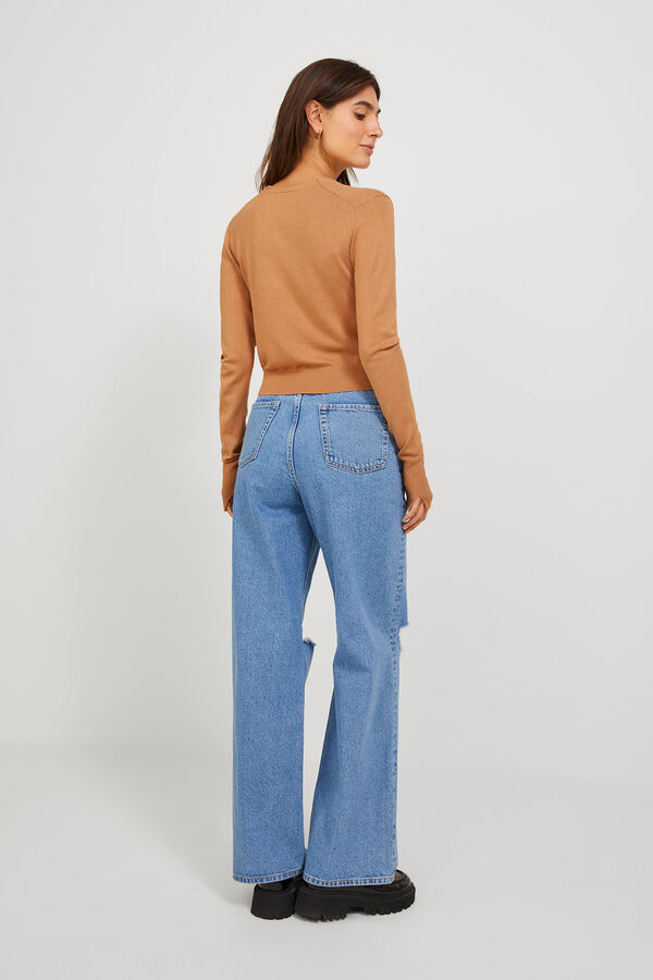 Jack & Jones Cardigan crop de malha fina cru