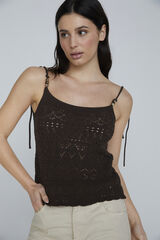 Only Top de malha sem mangas preto