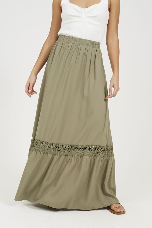Brave Soul Saia longa com renda bege