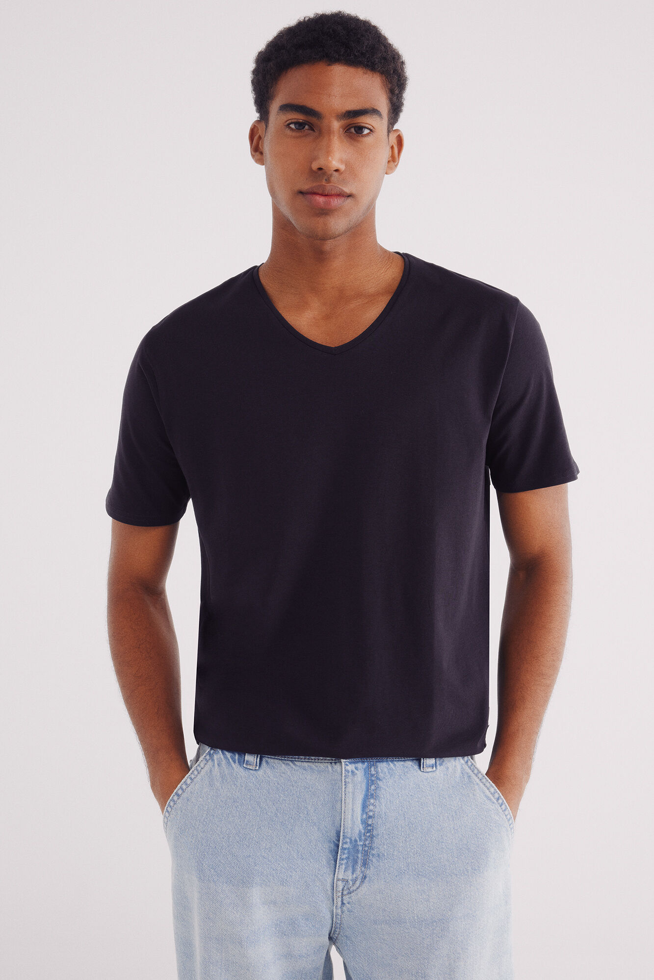 Springfield Camiseta b&aacute;sica slim fit com bico