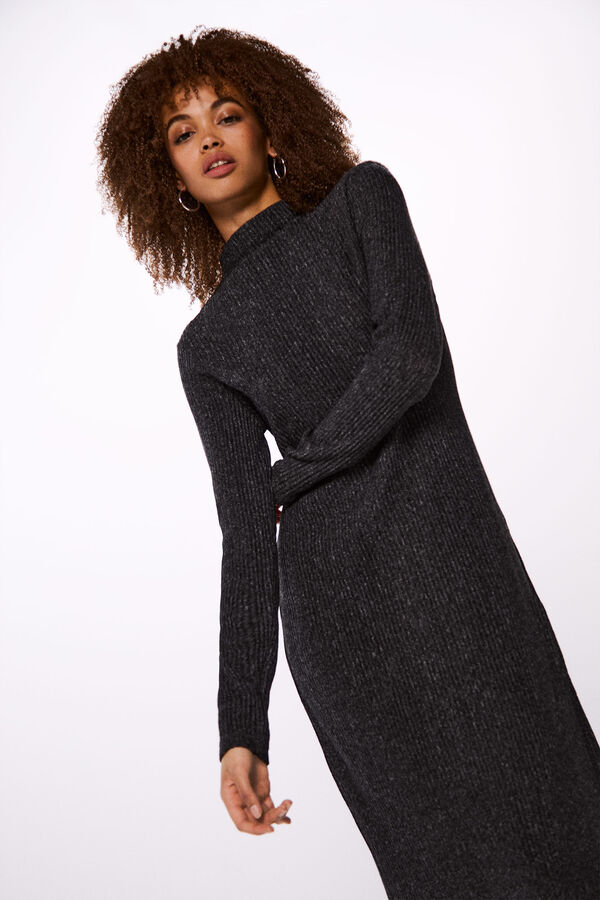 Springfield Vestido midi cuello perkins gris