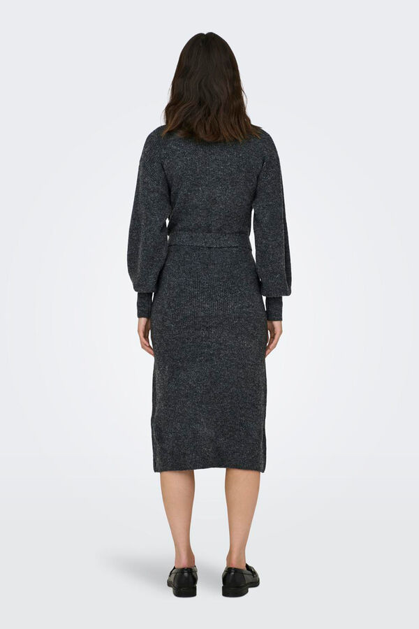 Only Vestido longo de lã cinzento