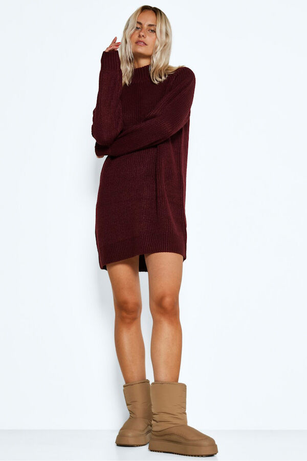 Noisy May vestido punto cuello alto canal&eacute; morado/lila