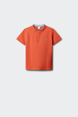 Springfield Kids Polo gola mao em chambray para menino borgonha