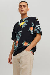 Jack & Jones Camiseta print floral negro