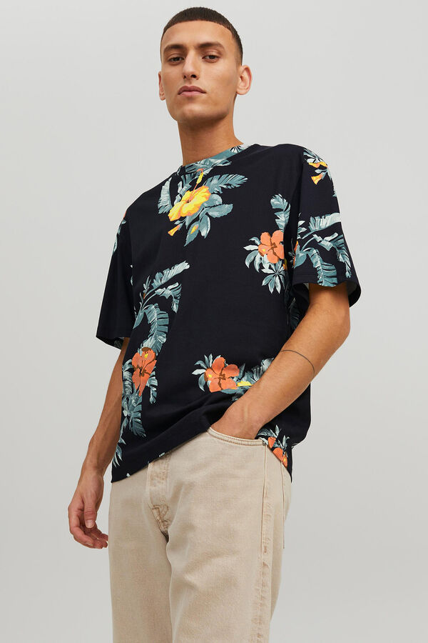 Jack & Jones Camiseta print floral negro