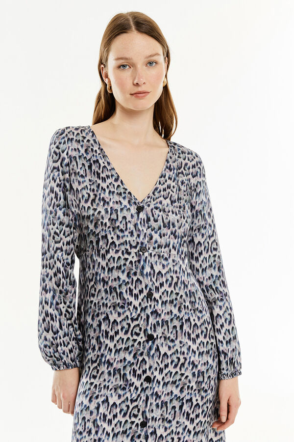 Systemaction Vestido animal print blanco