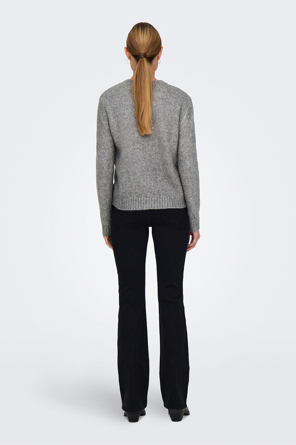 JDY Camisola de gola redonda cinzento