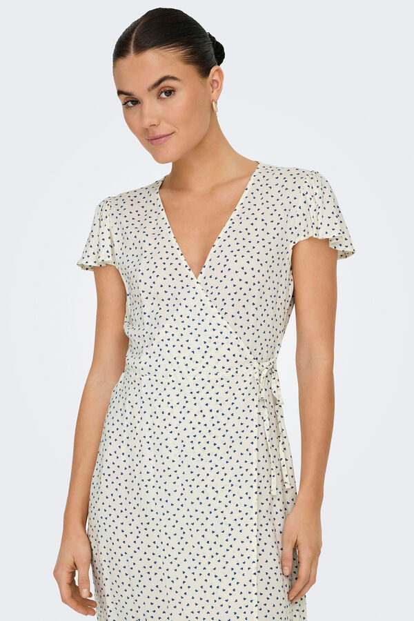 JDY Vestido curto estampado branco