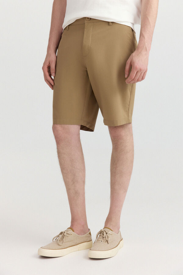 Springfield Bermuda t&eacute;cnica wide & relaxed fit beige