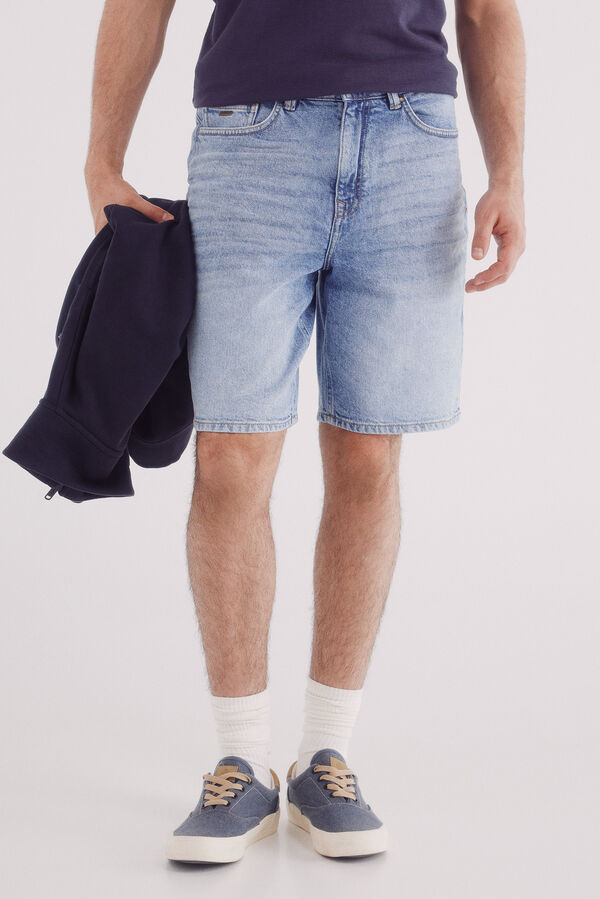 Springfield Bermuda vaquera lavado medio regular fit azul