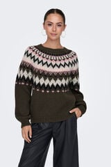 JDY Jersey de punto estampado marr&oacute;n