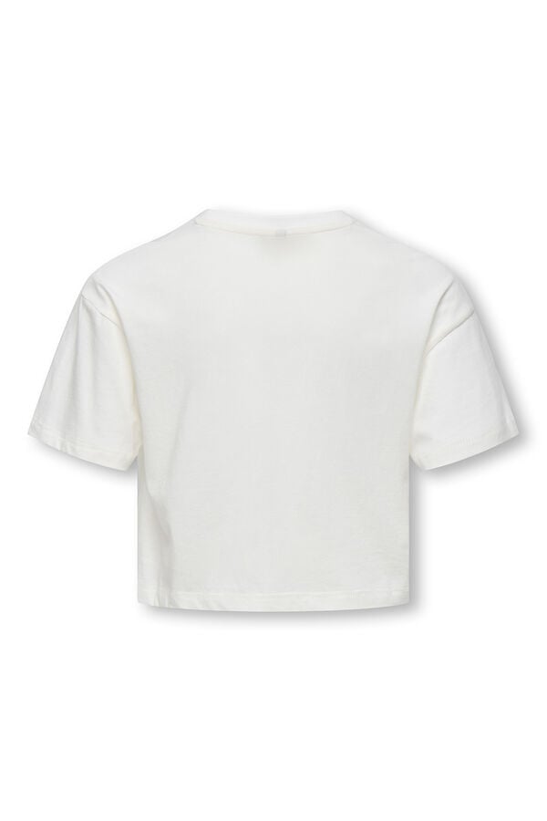 Only Girls Camiseta cropped com estampado frontal branco
