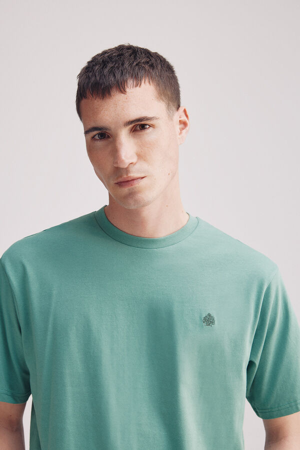 Springfield Camiseta básica com gola redonda verde