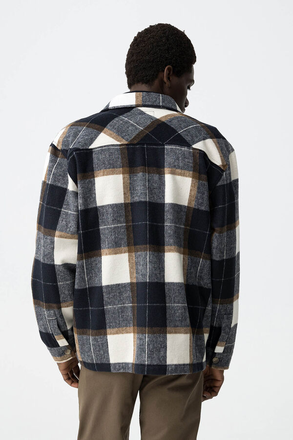 Tiffosi Camisa Oversized de Franela azul