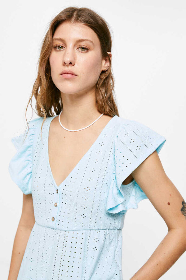 Springfield Blusa Peplum Estructura azul