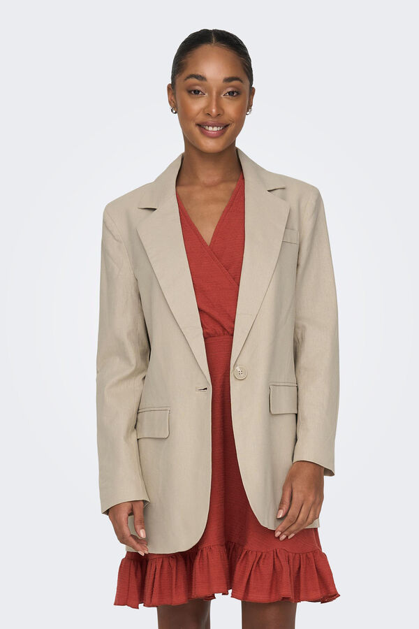 Springfield Blazer oversized com linho cinza