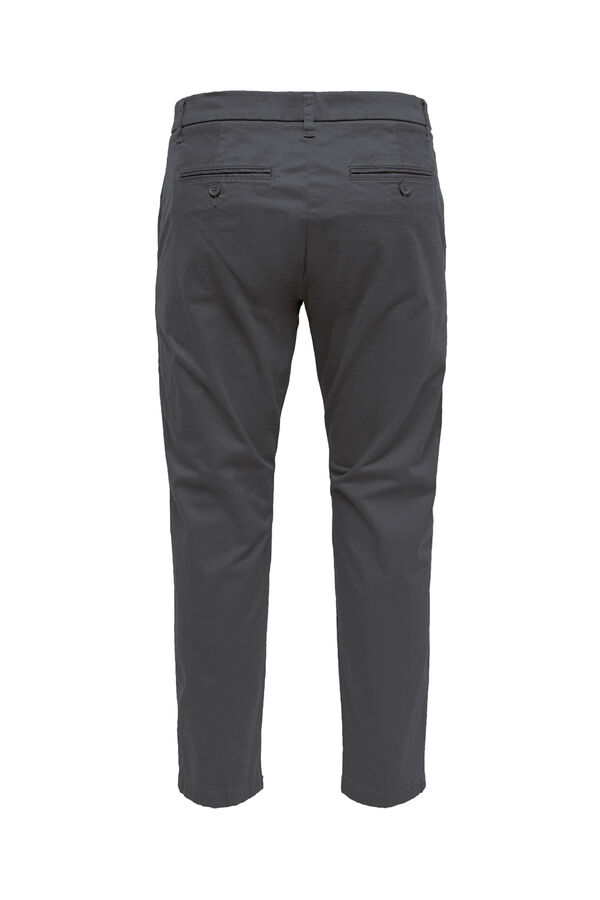 Only & Sons Cal&ccedil;as compridas cal&ccedil;as chino masculinas cinzento