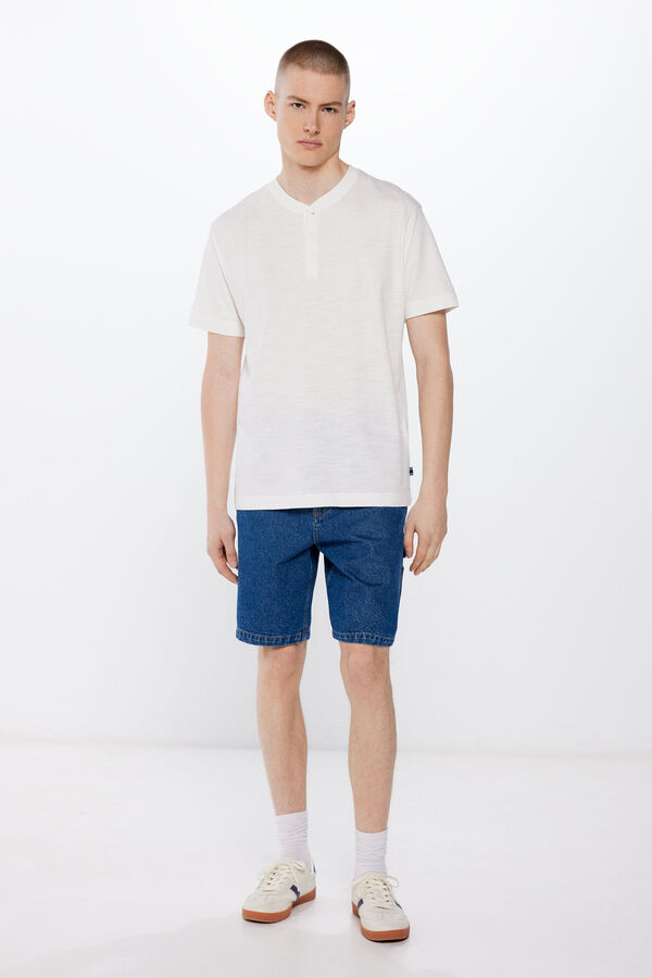 Springfield T-shirt decote padeiro bege