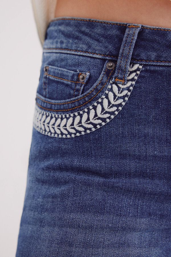 Springfield Shorts vaqueros bolsillos bordados azul