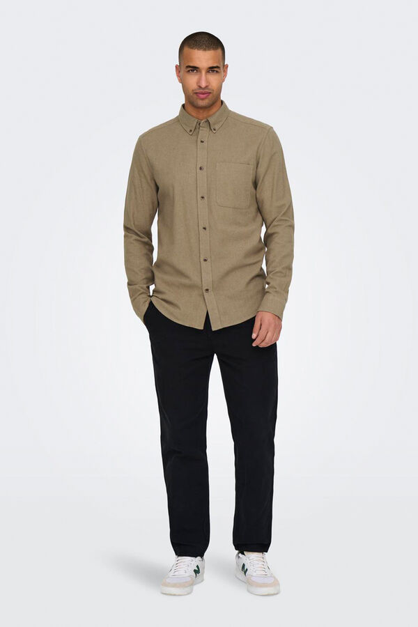 Only & Sons Camisa slim fit cinzento