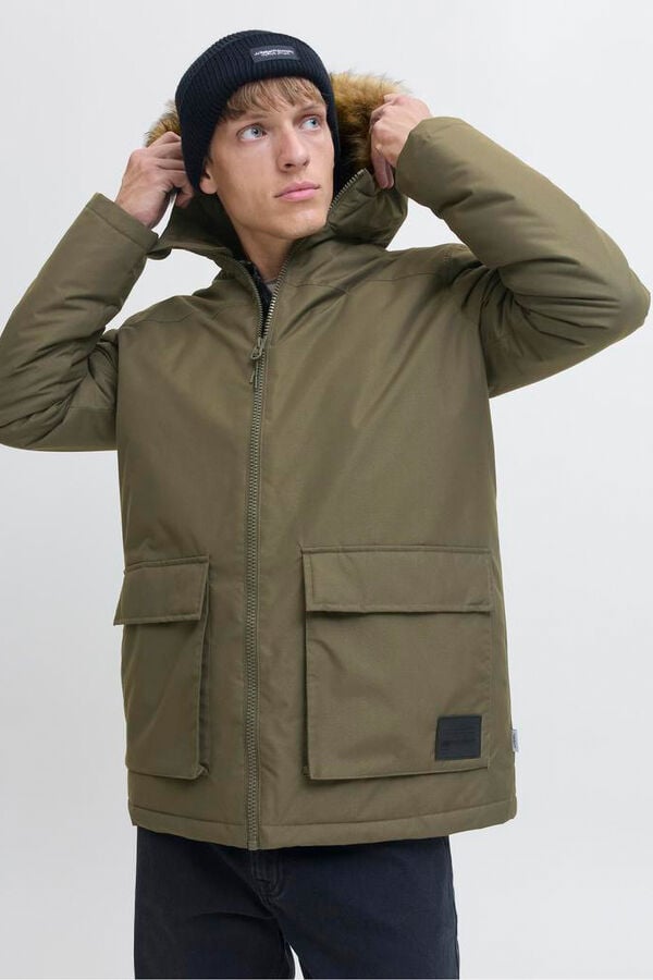 JJ REBEL Parka capucha pelo verde