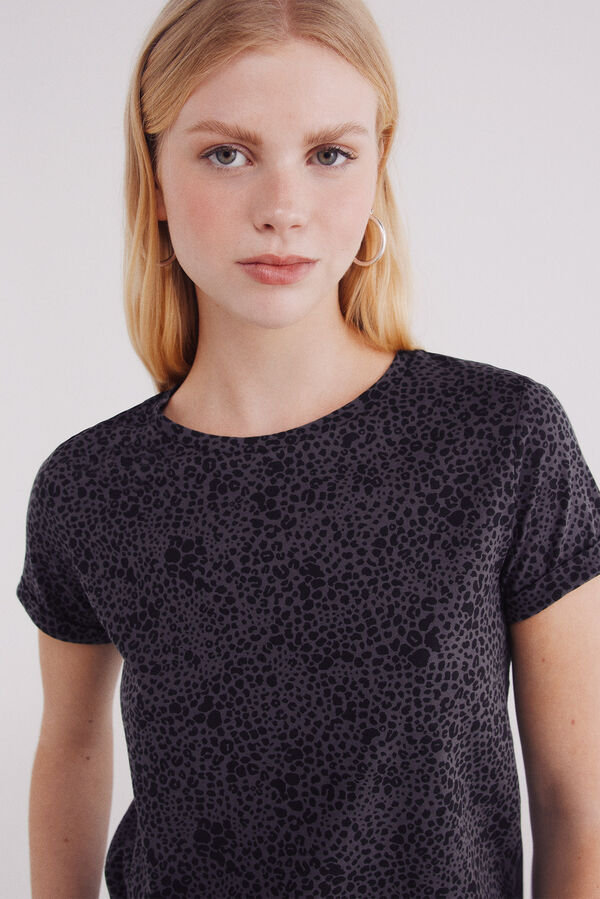 Springfield T-shirt animal print cinzento