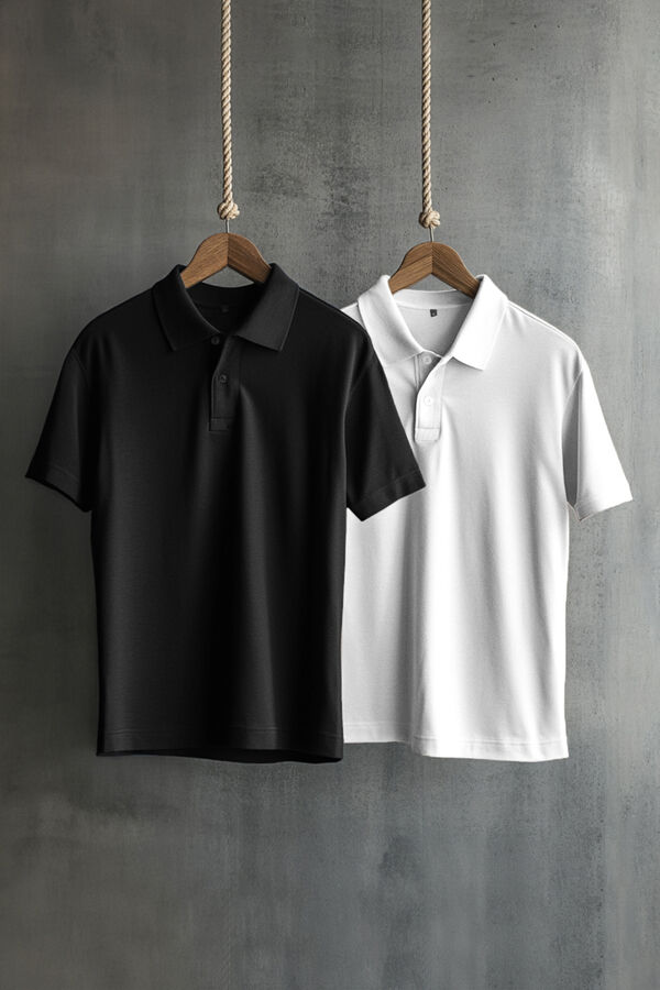 Trendyol Pack 2 polo piqu&eacute; negro