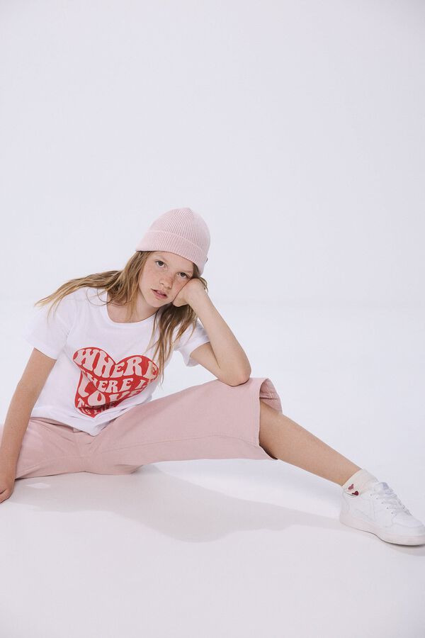 Springfield Kids Camiseta corazón niña blanco