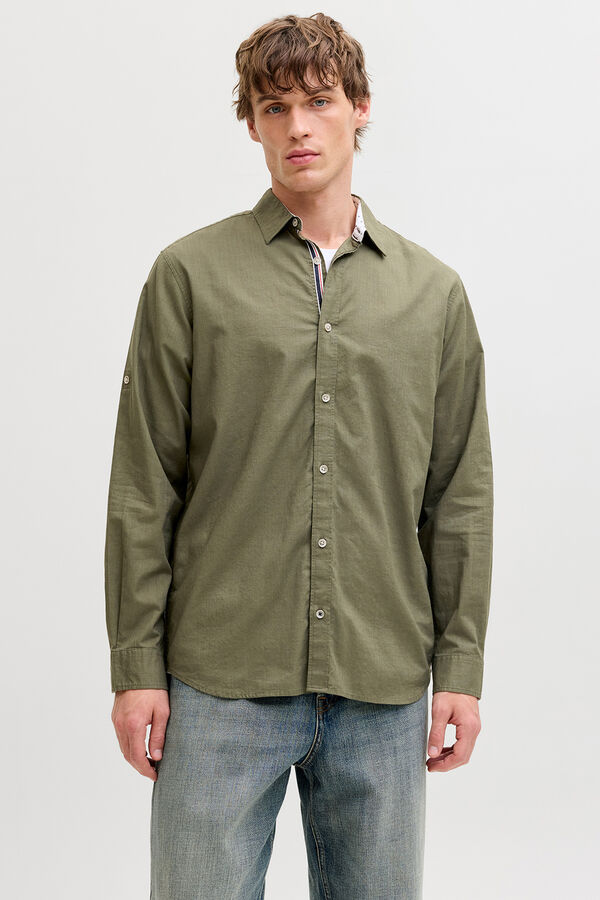 Jack & Jones Camisa manga comprida em algod&atilde;o estampado
