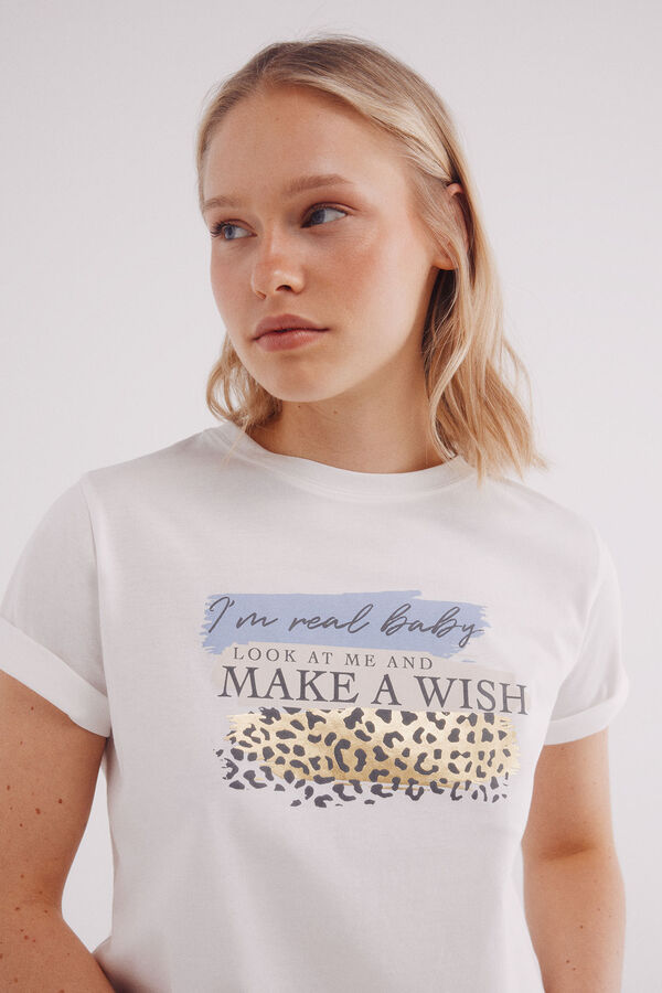 Springfield Camiseta "Eu sou de verdade, baby..." cru