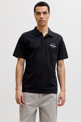 Jack & Jones Polo regular fit em algod&atilde;o preto