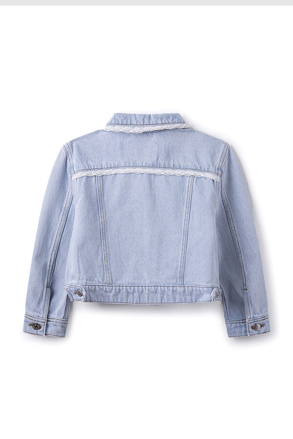 Springfield Kids Casaco denim folhos menina azul