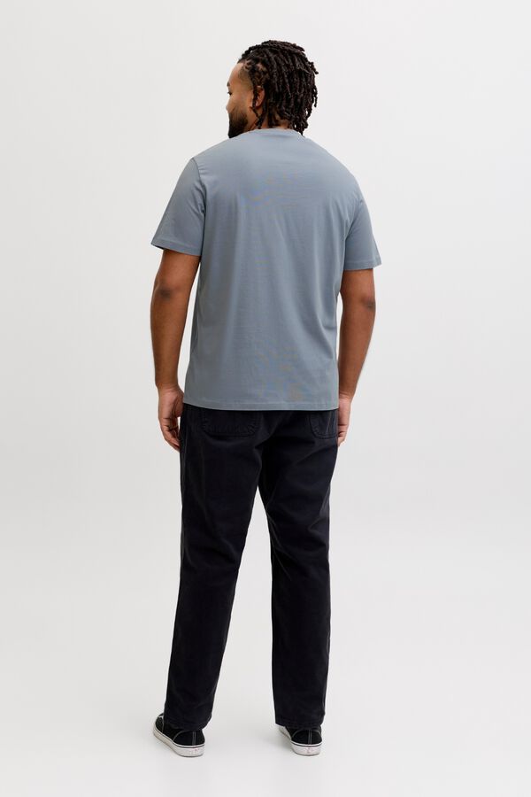 Jack & Jones PLUS T-shirt b&aacute;sica manga curta azul
