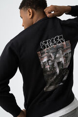 Tiffosi Young Sudadera con estampado graffiti negro