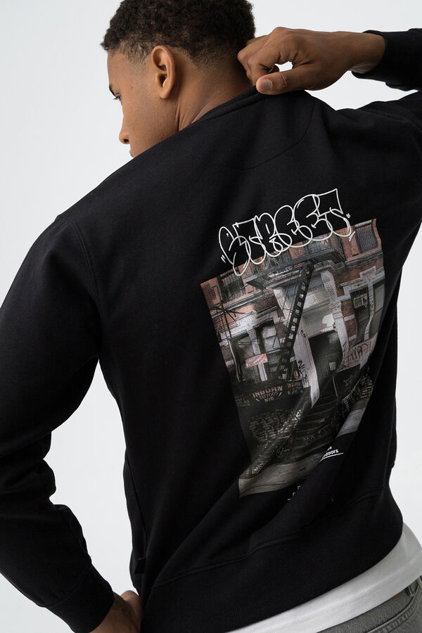 Tiffosi Young Sudadera con estampado graffiti negro