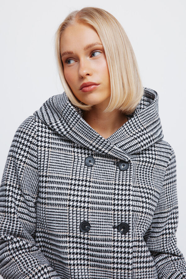 Springfield Casaco Sobretudo com bot&otilde;es e capuz cinzento